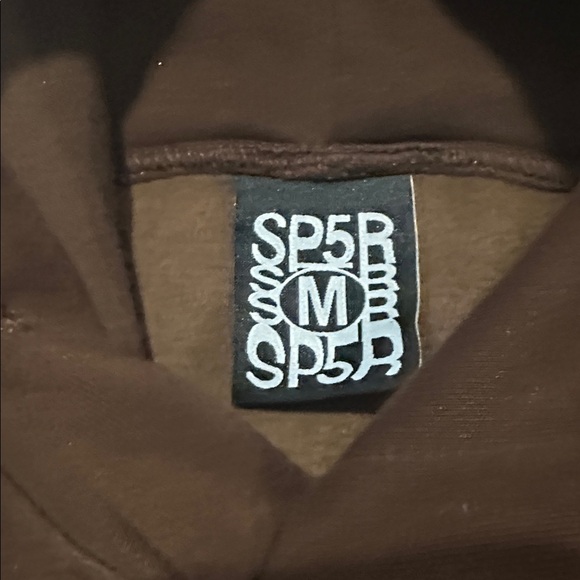 Sp5der 555 Angel Numbers Brown Sweatshirt with Pink Graphic - Picture 3 of 3